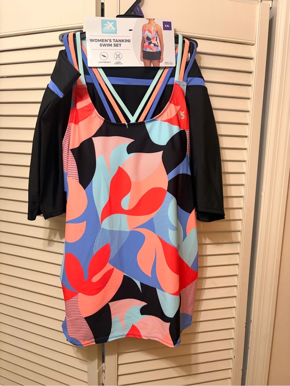 ZeroXposur Women's One-Piece Swim Dress in Coral, Blue, Black